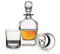 Godinger Skull Whiskey Decanter and Old Fashioned Whiskey Glasses, Skull Liquor Decanter Barware Set