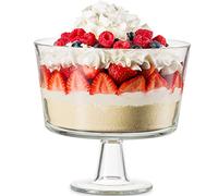Godinger Trifle Bowl, Italian Made Crystal Glass Footed Trifle Bowls, Fruit Bowl, Dessert Display Cake Stand