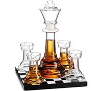 Godinger Whiskey Decanter and Whiskey Glasses Shot Glasses Set, Chess Decanter Set, King Liquor Decanter, Whiskey Gift Sets