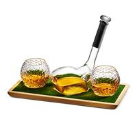 Godinger Whiskey Decanter, Golf Club Liquor Decanter and Golf Ball Whiskey Glasses, Whiskey Gift Set, Gifts for Men