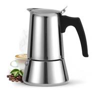 Godmorn Espresso Maker Stovetop, Moka Pot 6 Cups 300ml (Italian Espresso Cup = 50ml), Induction Hob Espresso Maker with Valve (Water Level Do Not Exceed), Espresso Coffee Maker