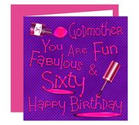Godmother 60th Happy Birthday Card - Naughty Nails Fun Design - 60 Today