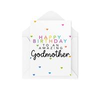 Godmother Cards - Happy Birthday to an Amazing Godmother - Godparent Birthday Card - God mother - God father - Birthday Card - CBH1435