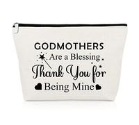 Godmother Gift from Godchild Cosmetic Bag Christian Gift for Women Baptism Makeup Bag for Fairy Godmother Christmas Birthday Present Travel Cosmetic Pouch Thank You Present from Goddaughter Godson