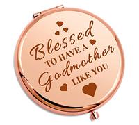 Godmother Gift from Goddaughter Christian Gifts Travel Compact Mirror Baptism Gift Appreciation Gift for Women Mother's Day Birthday Gift Personal Mirror Religious Gifts for Mom Easter Prayer Gift