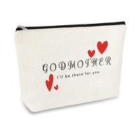 Godmother Gift Godmother Birthday Gift Makeup Bag Godmother Proposal Gifts from Godchild Cosmetic Bag Toiletry Pouch Christmas Mothers Day Gift for Godmother Pregnancy Announcement Gift for Godmother