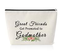 Godmother Gift Makeup Bag for Best Friend Godmother Proposal to Be Godmother Gift for Women Friends Sister Christmas Birthday Gift Ideas Double Side Printed Travel Cosmetic Pouch