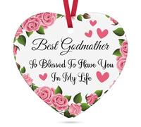 Godmother Gifts Ceramic Ornament Keepsake Godmother Gifts from Goddaughter Godson Birthday Gift for Godmothers Christmas Tree Decoration Christmas Mothers Day Birthday Ornament Gift