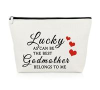 Godmother Gifts from Godchild Baptism Gifts Makeup Bag Godmother Birthday Gifts Mother's Day Gift for Godmother Christening Gift Religious Gifts First Communion Gifts for Godmother Cosmetic Pouch