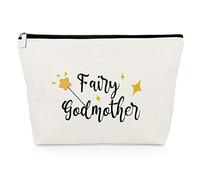 Godmother Gifts Makeup Bag Mothers Day Gift for Fairy Godmother Baptism Thank You Present Christian Bible Verse Cosmetic Bag Religious Christmas Birthday Travel Pouch for Woman from Goddaughter Godson