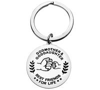 Godmother Goddaughter Gifts Keyring Brithday Godmother Gifts from Goddaughter First Communion baptism Gift for Goddaughter from Godmother Keychain Jewelry Graduation Gift Back to School Gift for Her
