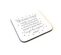 Godmother .. I Really Am So Lucky Sentimental Poem Wooden Coaster