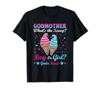 Godmother Ice Cream Whats The Scoop Gender Reveal Matching T-Shirt