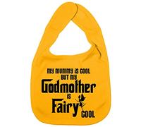 Godmother is Fairy Cool, Baby Unisex Feeding Bib, Yellow