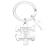 Godmother Keyring Godmother Christmas Birthday Gifts Mother's Day Gifts Thank You For Being Such An Important Piece Of My Life Godmothers Keyring