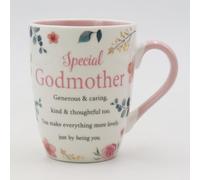 Godmother Mug Gifts for Godmother Presents Thoughtful Gifts for Godmother Cup Quality Bone China Mug Floral Sentimental Verse Birthday Christmas Mother’s Day