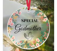 Godmother Proposal Gift Ornament Godmothers Gifts from Goddaughter Godchild God Mother Baptism Gifts for Women Mothers Day for Godmothers Acrylic Christmas Ornaments Best Godmother Ever Gift