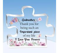 Godmother Puzzle Plaques Mother's Day Gifts Godmum Appreciate Birthday Present Acrylic Sign Home Decorations Christmas Souvenirs Thank You for Being Such An Important Piece Quotes Keepsake