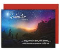 Godmother Religious Christmas Card - The Journey - Medium Sized Card (A5 Size -148mm x 210mm) with Envelope