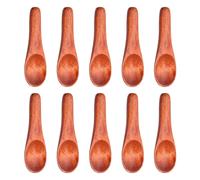 Godneei 10 Pcs Wooden Teaspoons, Small Spoons for Spices Jars, Tiny Spoon for Tea, Salt, Jam, Sugar, Honey, Dessert, Wooden Spoons Cooking Utensils for Kitchen Use, 6 × 1.8 cm