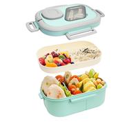Godneei 1200ml Microwaveable Lunch Box, Leakproof Lunchbox Adult and Children, Lunch Box with Compartments, Bento Box with Separate Sauce Cup and Handle