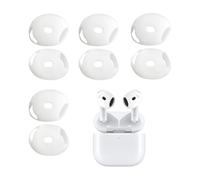 Godneei AirPods 4 Silicone Tips, Ultra-Thin AirPod Ear Tips Covers, Compatible with Apple AirPods 4, Soft Anti-Slip Protective Silicone Tips, 4 Pairs Included (White)