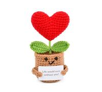 Godneei Handmade Crochet Yarn Potato Plant Pot with Cute Expression - Fun Emotional Support Cactus Toy, Cute Stuff, Kawaii Desk Decor, Positive Gifts for Stress Relief & Relaxation