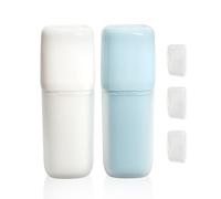 Godneei Toothbrush Travel Case and Travel Toothbrush Holder, 2 Toothbrush Holder Cups and 3 Toothbrush Cover Set, Portable for Home, Camping, Business Trips