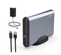 GODO 3.5-inch 2.5 3.5 SATA HDD External Hard Drive Enclosure,USB 3.0 to Aluminum HDD Docking Station with Bracket,Support UASP,12V Power Adapter Type C 18TB-Grey,Can Support 100-240v Voltage Usage