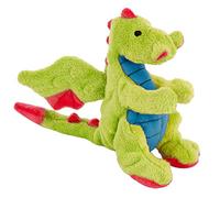 goDog Bubble Plush Dragons Squeaky Dog Toy, Chew Guard Technology - Green, Small
