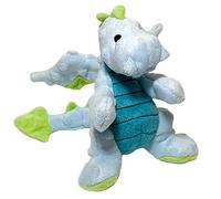 goDog Dragons Squeaky Plush Dog Toy, Chew Guard Technology - Light Blue, Small