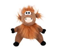 goDog Farm Friends Sitting Highland Cow Hank Squeaky Dog Toy, Plush with Chew Guard Technology, Small