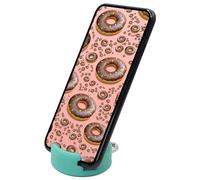 GoDonut Mini Desk Phone Stand Holder - Portable Travel Airplane, Home Office Accessories - with Keychain Attachment - Compatible with iPhone and iPad - Teal