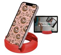 GoDonut Original Phone Stand - Portable Mount Accessory for Travel, Nightstand or Desk- Compatible with Tablet, iPhone & most Smartphones - Red