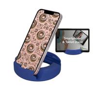 GoDonut Original Phone Stand - Portable Mount Accessory for Travel, Nightstand or Desk- Compatible with Tablet, iPhone & most Smartphones - Blue
