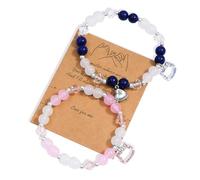 GODORIO Friendship/Couples Bracelets Set, Matching Bracelet for Couples Best Friend and Family, Birthday Christmas Valentine's Day Gifts for Friends, Partners, Family, Convention, Glass, glass