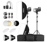 Godox 2-Pack SK400III-V 800Ws Studio Strobe Kit, 2026 Upgrade 400Ws 2.4G Wireless Flash Kit with Reflector, AT-16 Trigger 2xSoftbox 2xUmbrella 2xLight Stand for Studio Photography (2*SK400IllV Kit)