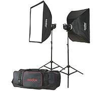 Godox 2 x 300Ws Studio Flash Unit Kit - Modern, Black, Includes Light Stand, Carrying Case