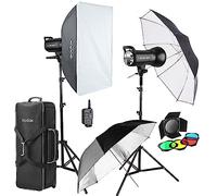 Godox 2 x SK400II 800Ws Strobe Flash Light Monolight Kit for Studio Photography, Includes Light Stand, Softbox, Reflector, Honeycomb, Barnd Door Kit, Umbrella, Carrying Case