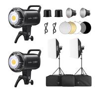Godox 2PACK SL100D Continuous Light Kits Professional Studio Light Kit with 1*Carry Bag 2*Light Stand 2* Softbox 1 * 5 in 1 Reflector 1* Carry Bag Studio Lighting for Photography Video Studio Shooting