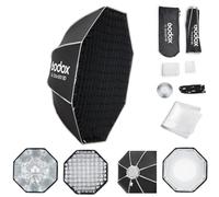 Godox 90cm Quick Release Octagonal Softbox with Bowens Mount, Portable Softbox with Removable Diffusers & Grid, Durable Metal Struts for Photography, Live Streaming & Portraits