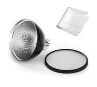 Godox AD-S2 Standard Reflector with Soft Diffuser and PERGEAR Cleaning Cloth for Godox AD200 AD180 AD360 AD360II Flashes