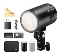 GODOX AD100Pro Black 100Ws Round Head TTL HSS Portable Compact Off-Camera Flash Kit with Modeling Light + Dome Diffuser