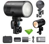 GODOX AD100Pro II Portable Strobe Flash, 100Ws 3300mAh Battery, OLED Screen 1/8000s HSS TTL/M/Multi, 60-100 Full Power Flashes, 2.4G Wireless 16 Groups 32 Channels, Magnetic Mount, Built-in LED