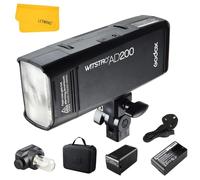 Godox AD200 200Ws 2.4G TTL Pocket Flash Strobe 1/8000s HSS Flash Bare Bulb/Speedlite Fresnel Flash Head with 2900mAh Lithium Battery, 500 Full Power Flash, 0.01-2.1s Recycle Time
