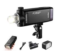 Godox AD200 Pro 200Ws 2.4G Pocket Flash Strobe 1/8000 HSS, 500 Full Power Flashes, 0.01-2.1s Recycling, 2900mAh Battery Bare Bulb/Speedlite Fresnel Flash Light Head AD200 Upgrade