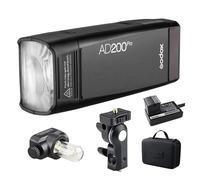 GODOX AD200 Pro AD200Pro 200Ws 2.4G Flash Strobe, Speedlight 1/8000s HSS, 500 Full Power Flashes, 0.01-1.8s Recycling, 2900mAh Battery, Bare Bulb/Speedlite Fresnel Flash Head, Pocket Flash Monolight