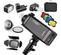 Godox AD200 Pro Godox-AD200Pro GODOX AD200Pro Kit with BD-07 Barn Door & AD-S2 Bracket, 200W 2.4G Speedlite 500 Full Power Flashes, 0.01-1.8s Recycling for Professional Photography