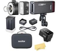 Godox AD200 Pro II 2.4G Pocket Flash Strobe with X3S Flash Trigger for Sony Cameras,500 Full Power Flashes,0.01-1.8s Recycling,2900mAh Battery,Bi-Color Modeling Lamp(Godox AD200ProII)