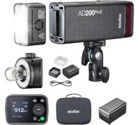 Godox AD200 Pro II AD200Pro II, 200Ws TTL Pocket Flash - Enhanced Heat Dissipation, 0.01-1.8s Recycling, 500 Fulll Power Flashes,1/1 to 1/512 Wider,Bi-Color Modeling Light, (AD200Pro Upgraded)
